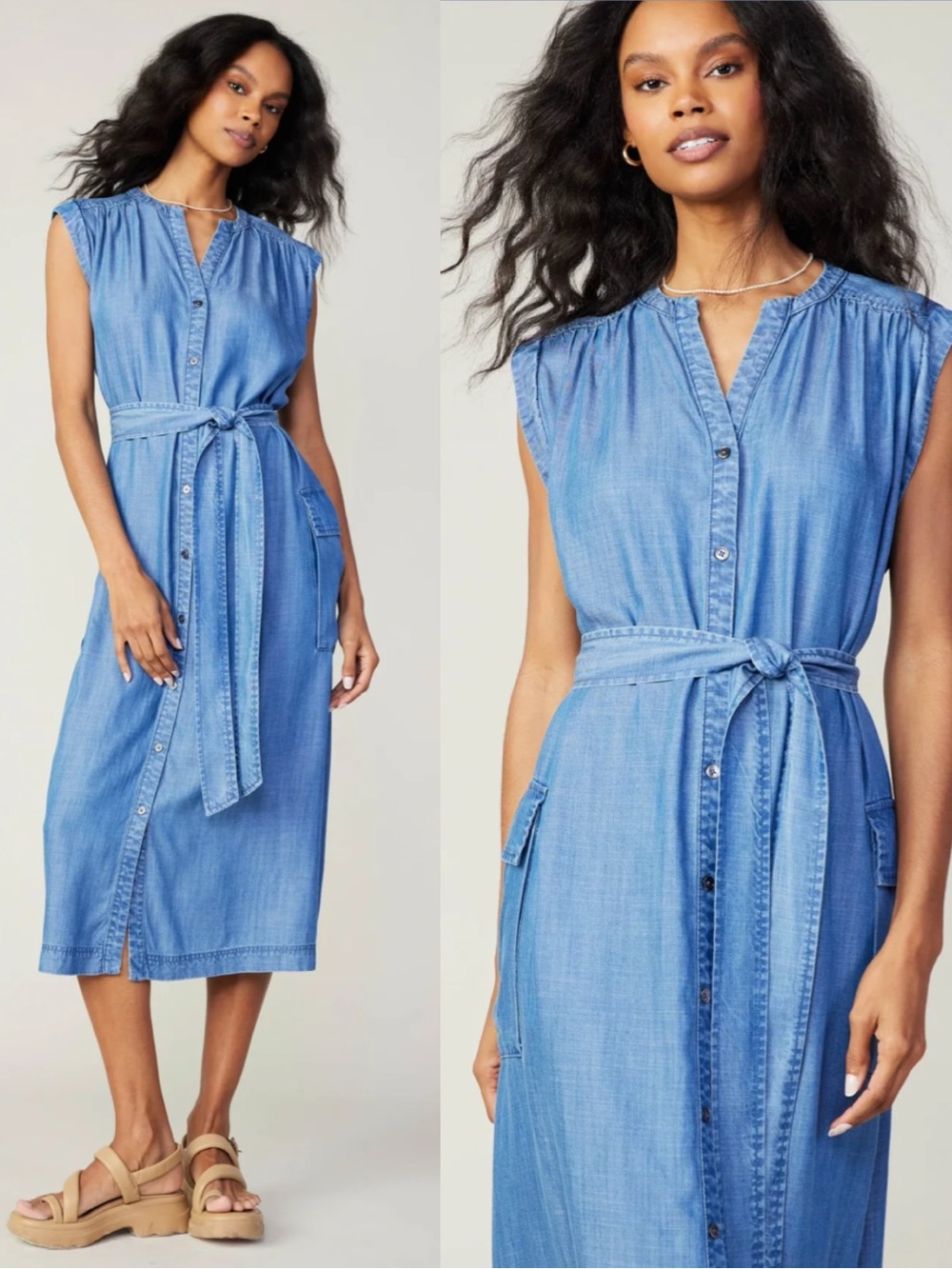Current Air 100% TENCEL Button‎ front Dress size Medium